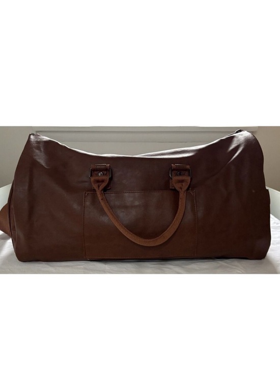 seyfocnia Other - Classic Brown Leather Duffel Garment Bag for Men